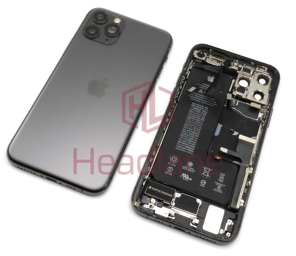 Apple iPhone 11 Pro Back / Battery Cover + Small Parts - Space Grey (Pulled - Grade B) (No Camera)