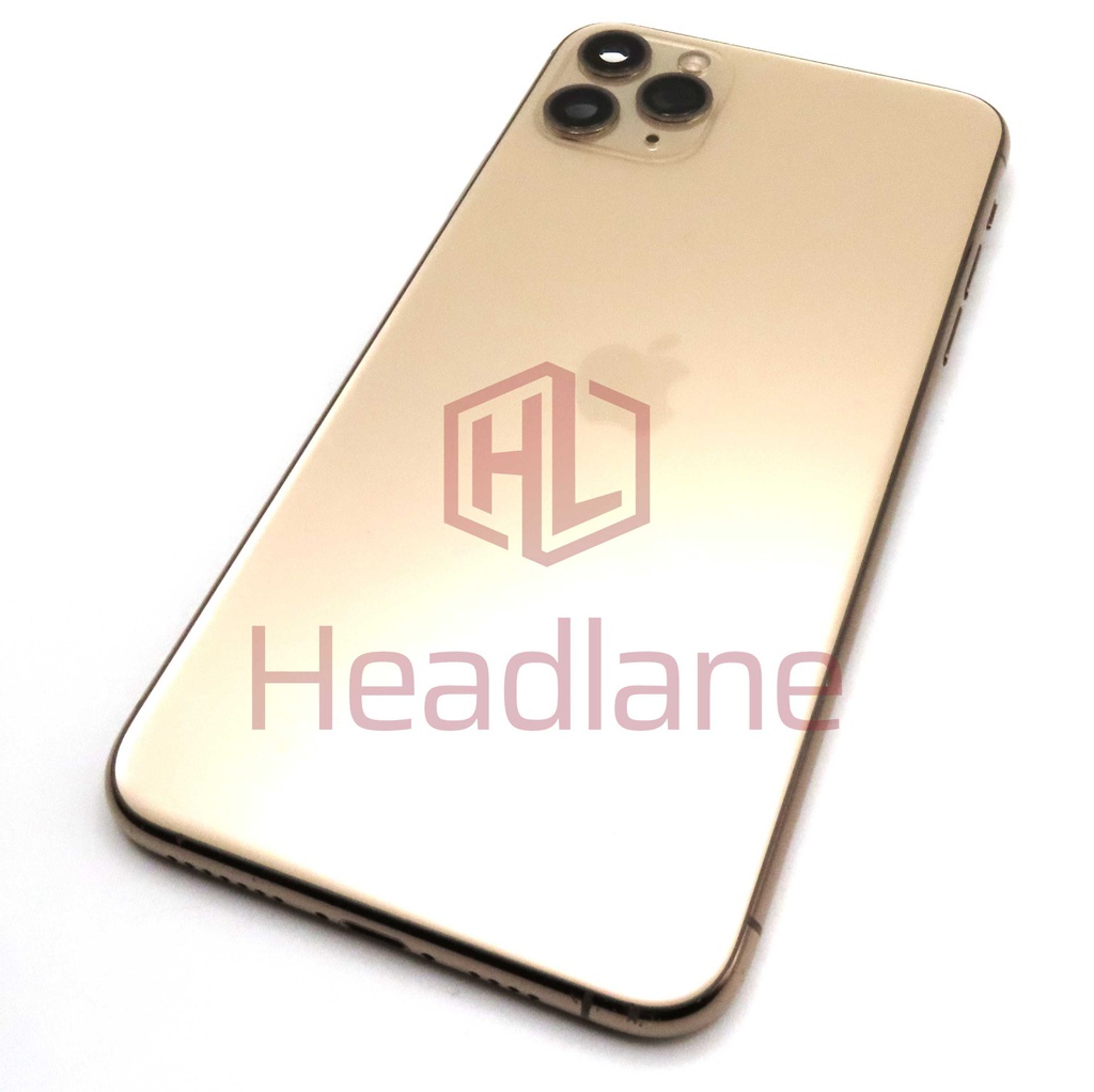 Apple iPhone 11 Pro Max Back / Battery Cover + Small Parts - Gold (Pulled - Grade C) (No Camera)