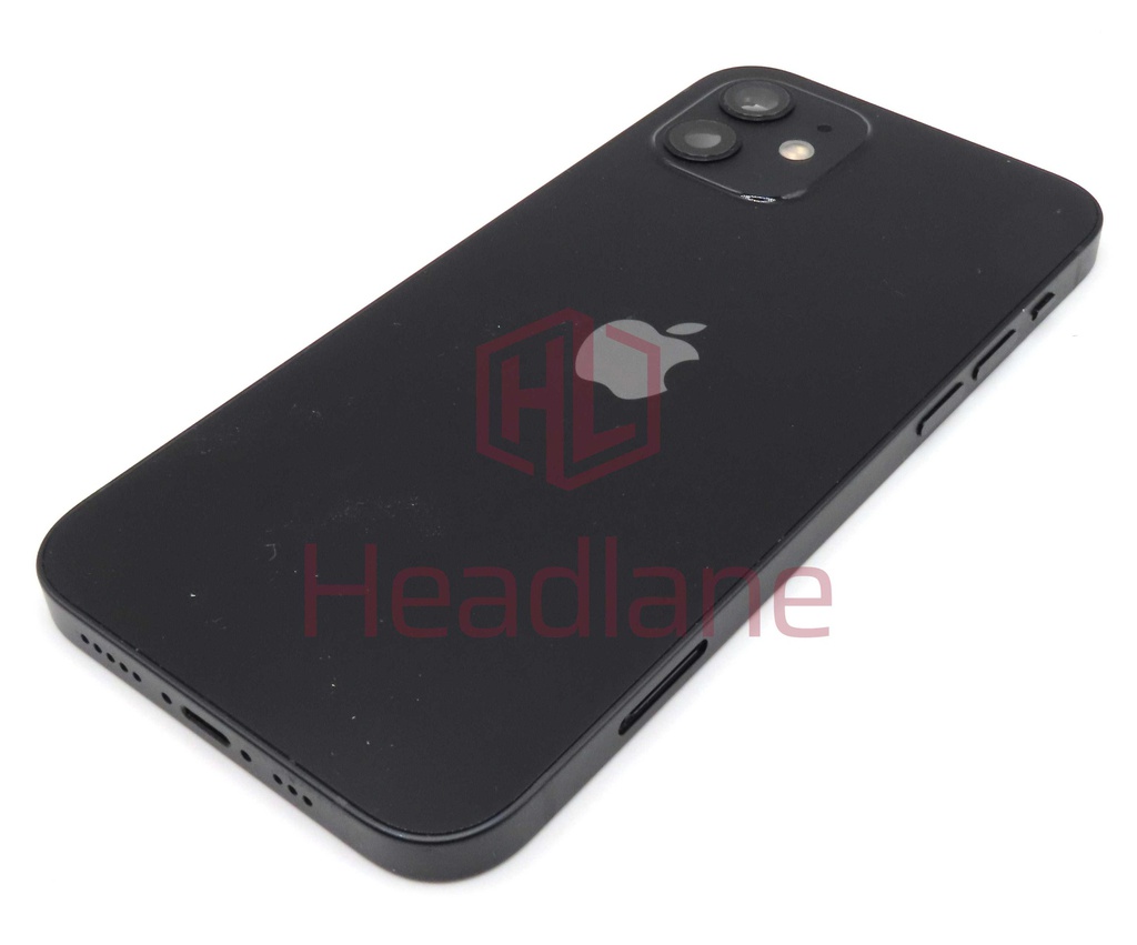 iPhone 12 Back / Battery Cover + Small Parts - Black (Pulled - Grade B) (No Camera)