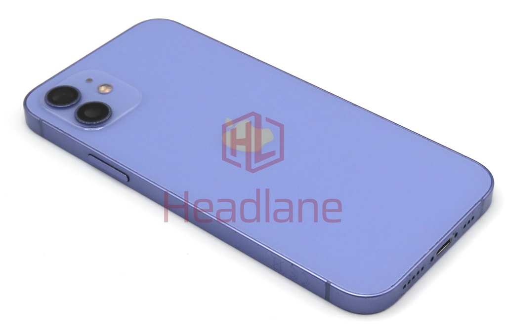 iPhone 12 Back / Battery Cover + Small Parts - Purple (Pulled - Grade C) (No Camera)