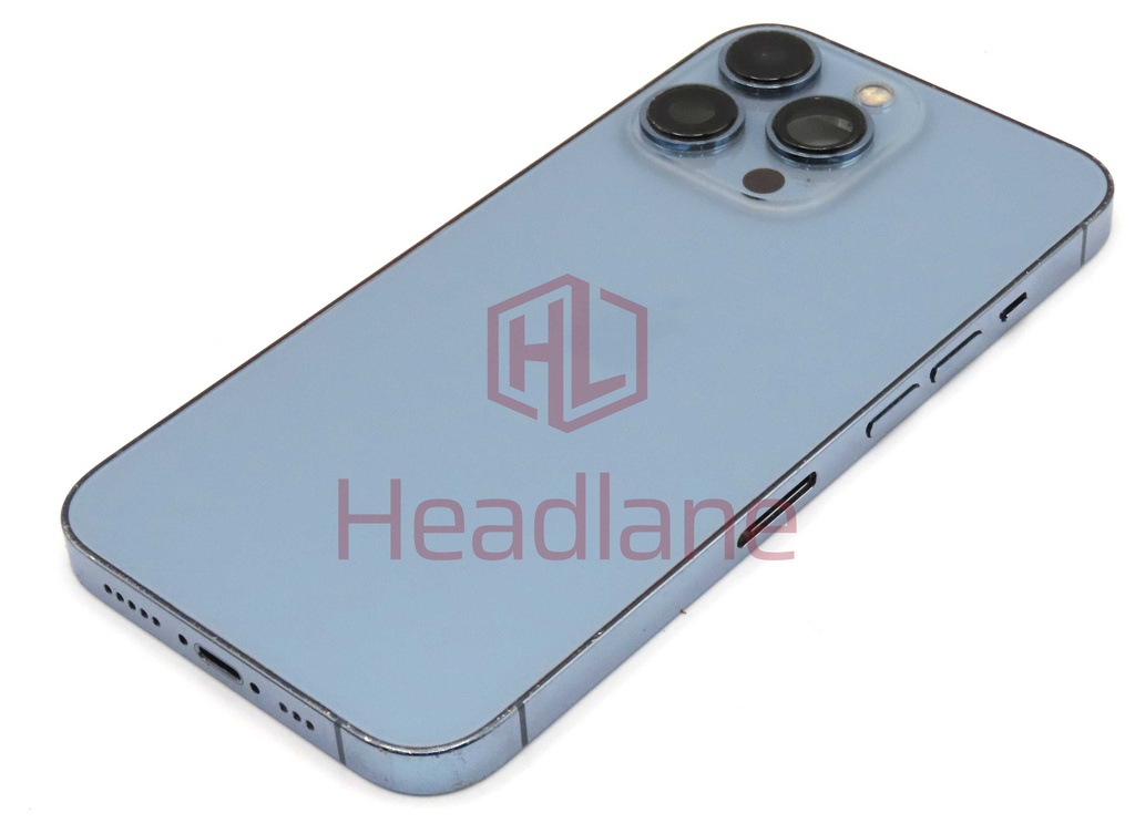 iPhone 13 Pro Back / Battery Cover + Small Parts - Blue (Pulled - Grade C) (No Camera)