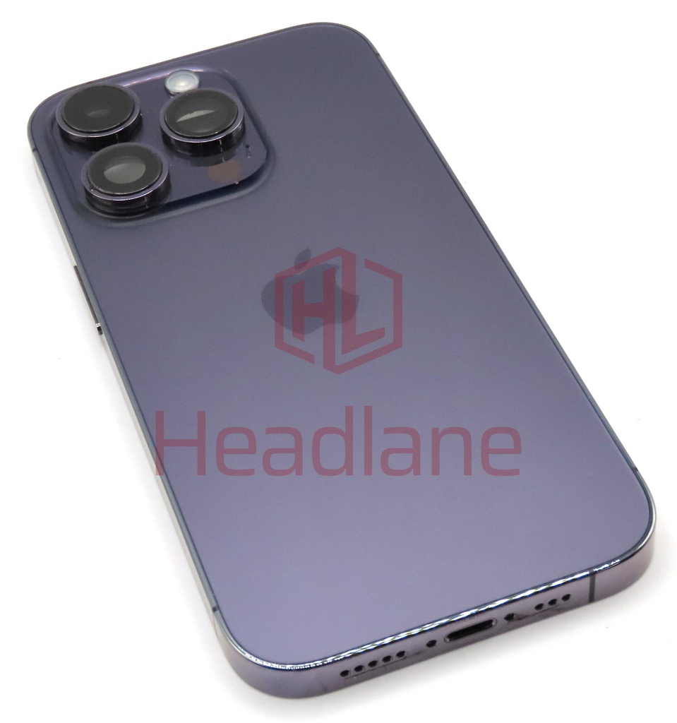 iPhone 14 Pro Back / Battery Cover + Small Parts - Purple (Pulled - Grade C) (No Camera)