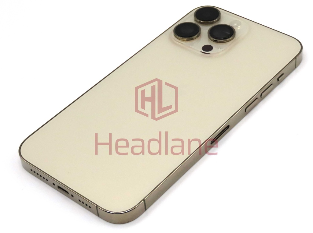 iPhone 14 Pro Max Back / Battery Cover + Small Parts - Gold (Pulled - Grade B) (No Camera)