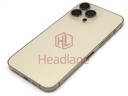 iPhone 14 Pro Max Back / Battery Cover + Small Parts - Gold (Pulled - Grade B) (No Camera)