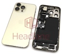 iPhone 14 Pro Max Back / Battery Cover + Small Parts - Gold (Pulled - Grade C) (No Camera)