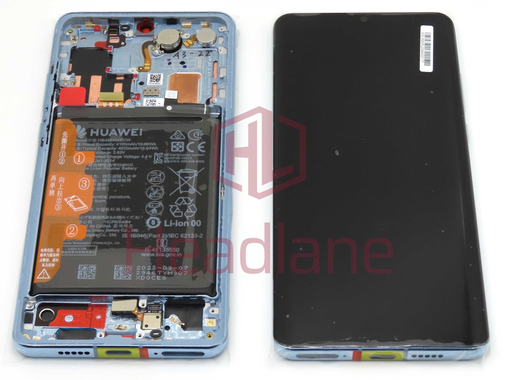 Huawei P30 Pro LCD Display / Screen + Touch + HB486486ECW Battery - Breathing Crystal (B Grade)