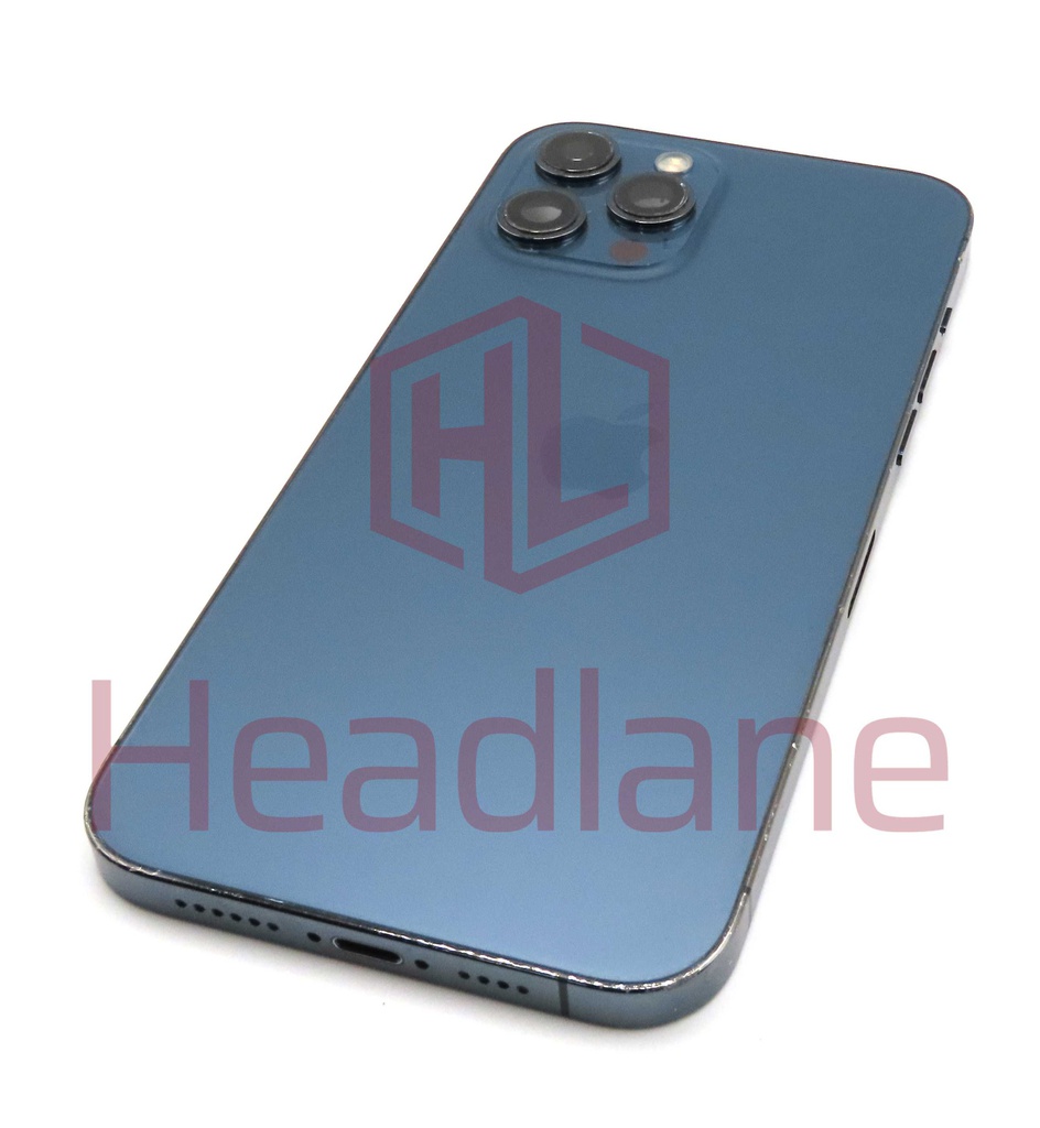 iPhone 12 Pro Max Back / Battery Cover + Small Parts - Blue (Pulled - Grade C) (No Camera)