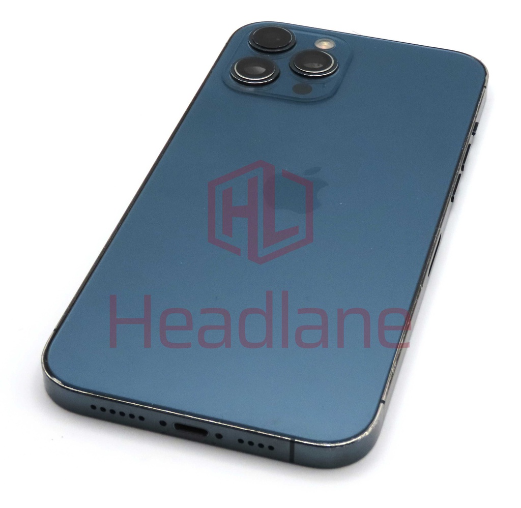 iPhone 12 Pro Max Back / Battery Cover + Small Parts - Blue (Pulled - Grade C) (No Camera)