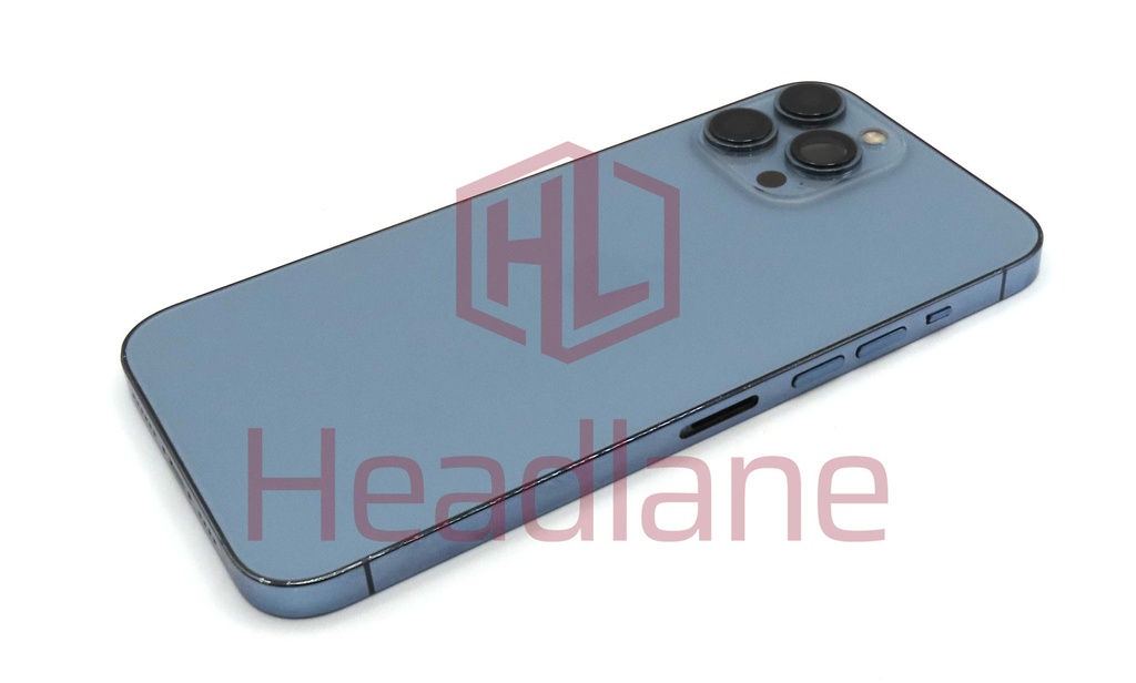 iPhone 13 Pro Max Back / Battery Cover + Small Parts - Blue (Pulled - Grade C) (No Camera)