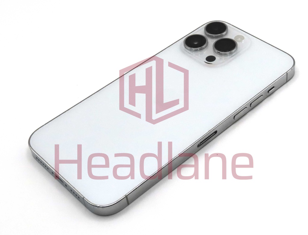 iPhone 14 Pro Max Back / Battery Cover + Small Parts - Silver (Pulled - Grade C)