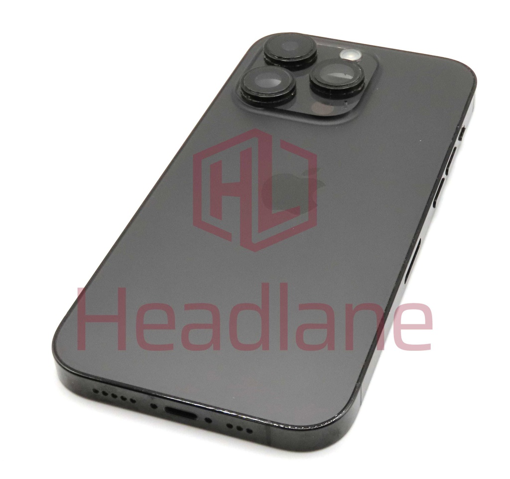 iPhone 14 Pro Back / Battery Cover + Small Parts - Black (Pulled - Grade C) (No Camera)