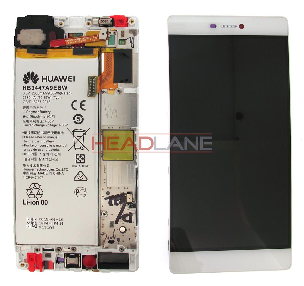 Huawei P8 LCD Display / Screen + Touch + Battery Assembly - White
