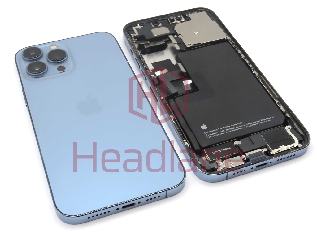 iPhone 13 Pro Max Back / Battery Cover + Small Parts - Blue (Pulled - Grade C)