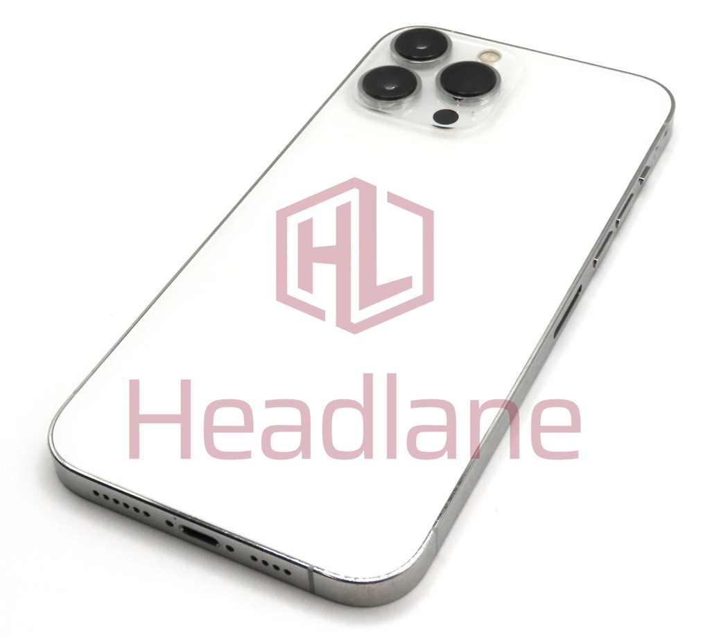 iPhone 13 Pro Max Back / Battery Cover + Small Parts - Silver (Pulled - Grade C)