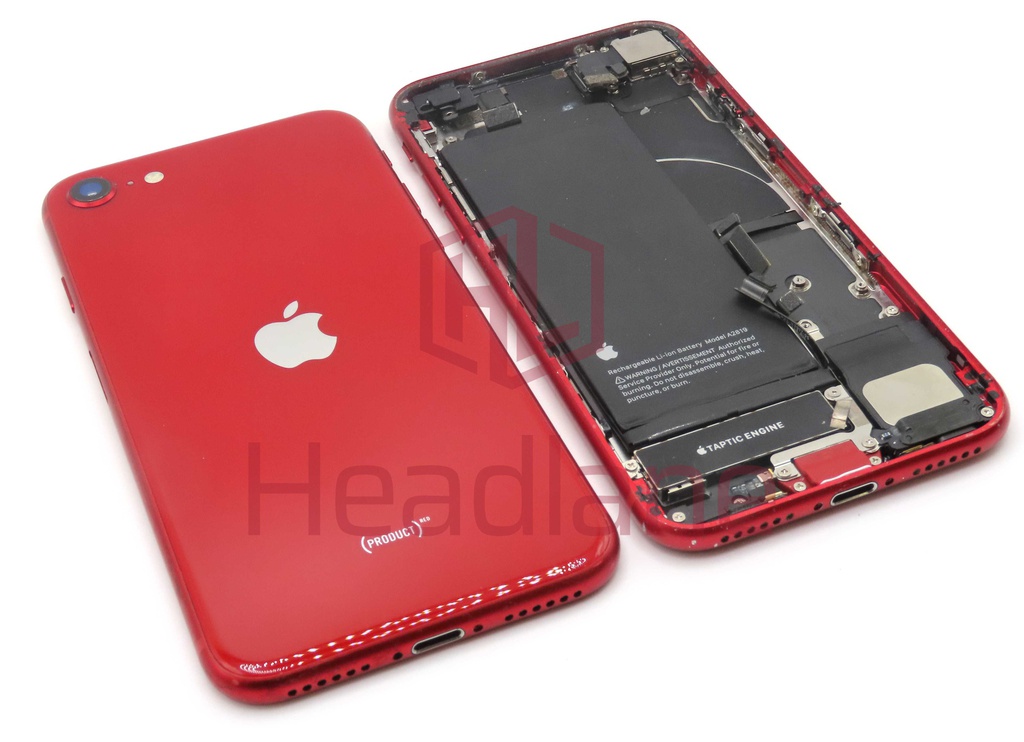 iPhone SE (3rd Gen) Back / Battery Cover + Small Parts - Red (Pulled - Grade C)