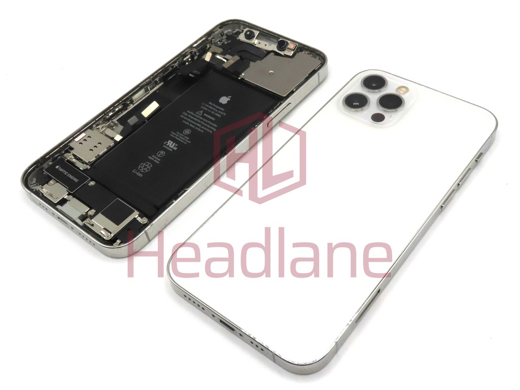 Apple iPhone 12 Pro Back / Battery Cover + Small Parts - Silver (Grade C)