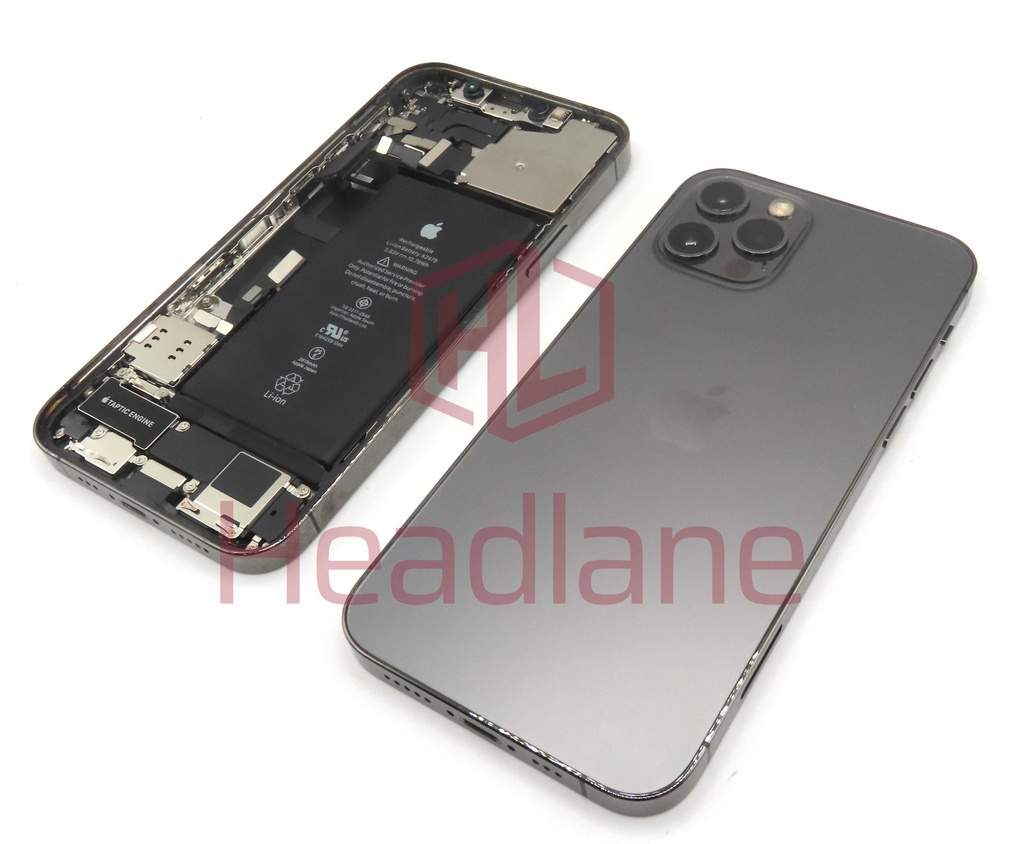 Apple iPhone 12 Pro Back / Battery Cover + Small Parts - Graphite (Grade B)