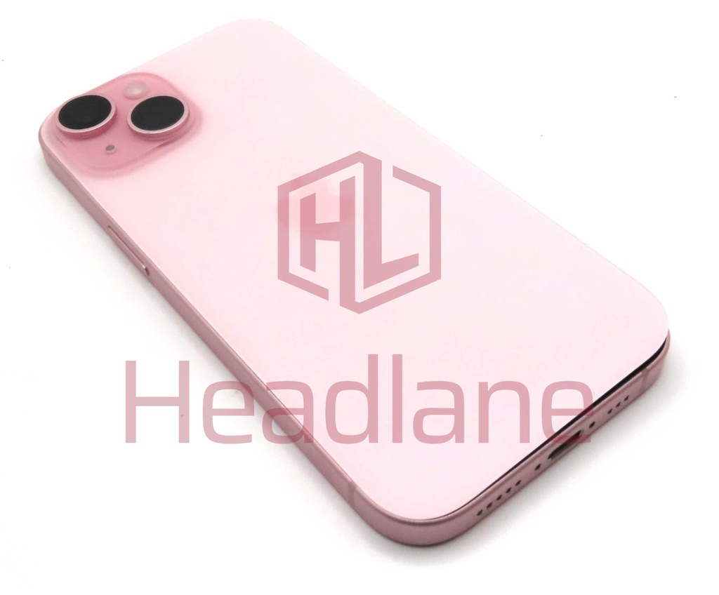 iPhone 15 Back / Battery Cover + Small Parts - Pink (Pulled - Grade B)