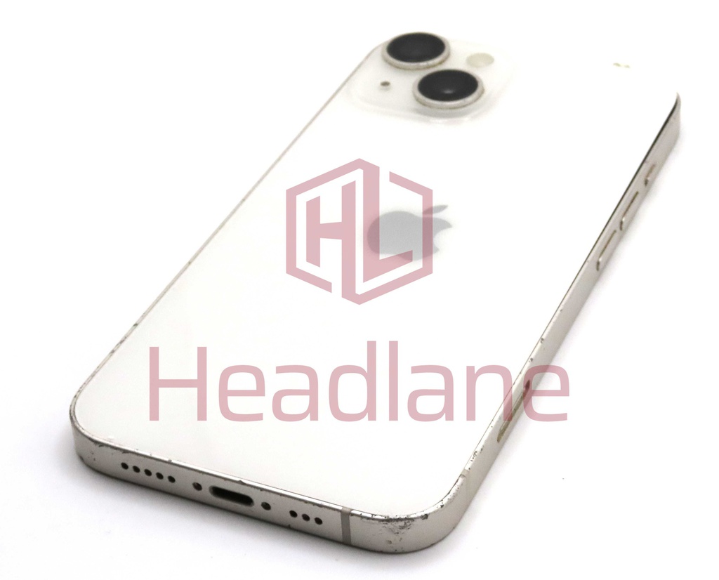 iPhone 14 Back / Battery Cover + Small Parts - Starlight (Pulled - Grade C)