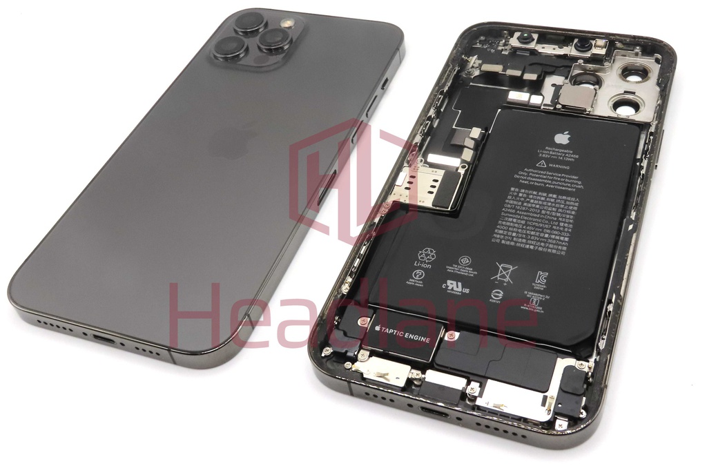 iPhone 12 Pro Max Back / Battery Cover + Small Parts - Graphite (Pulled - Grade B) (No Camera)