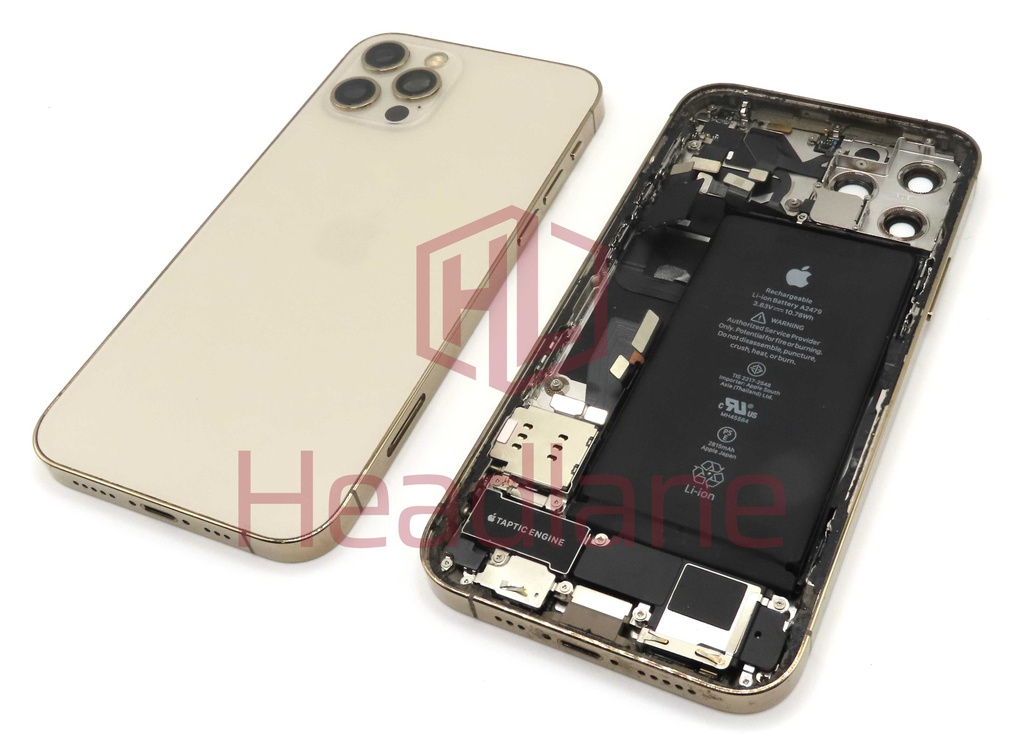 Apple iPhone 12 Pro Back / Battery Cover + Small Parts - Gold (Grade C) (No Camera)