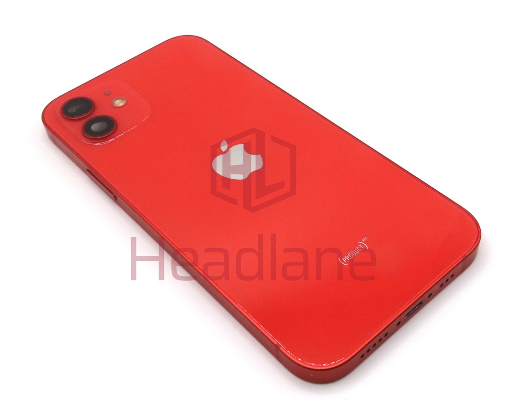 iPhone 12 Back / Battery Cover + Small Parts - Red (Pulled - Grade C) (No Camera)