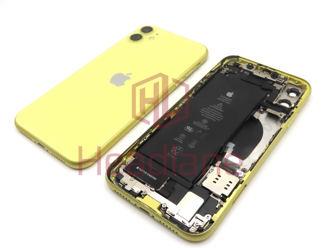 Apple iPhone 11 Back / Battery Cover + Small Parts - Yellow (Pulled - Grade C) (No Camera)
