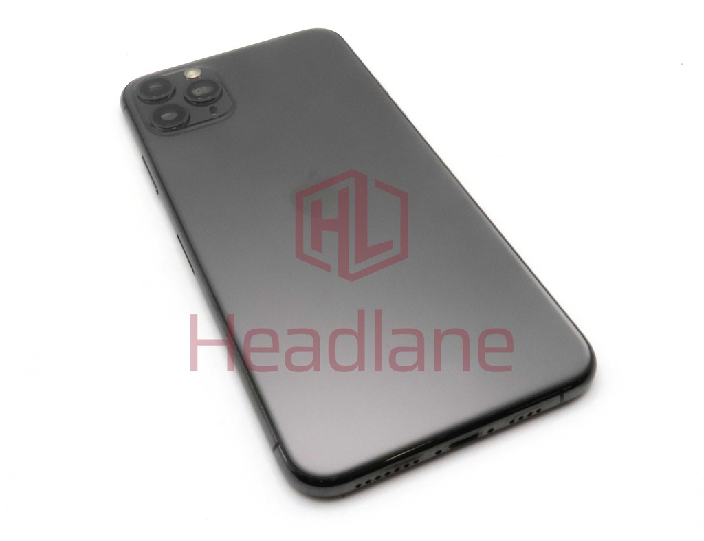 Apple iPhone 11 Pro Max Back / Battery Cover + Small Parts - Space Grey (Pulled - Grade B) (No Camera)