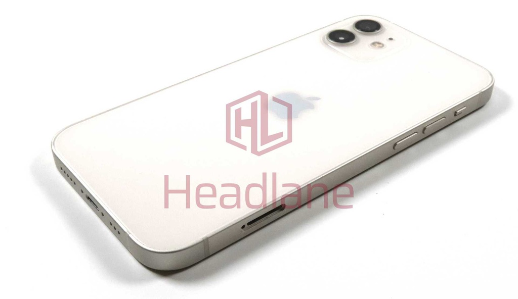 iPhone 12 Back / Battery Cover + Small Parts - White (Pulled - Grade A)