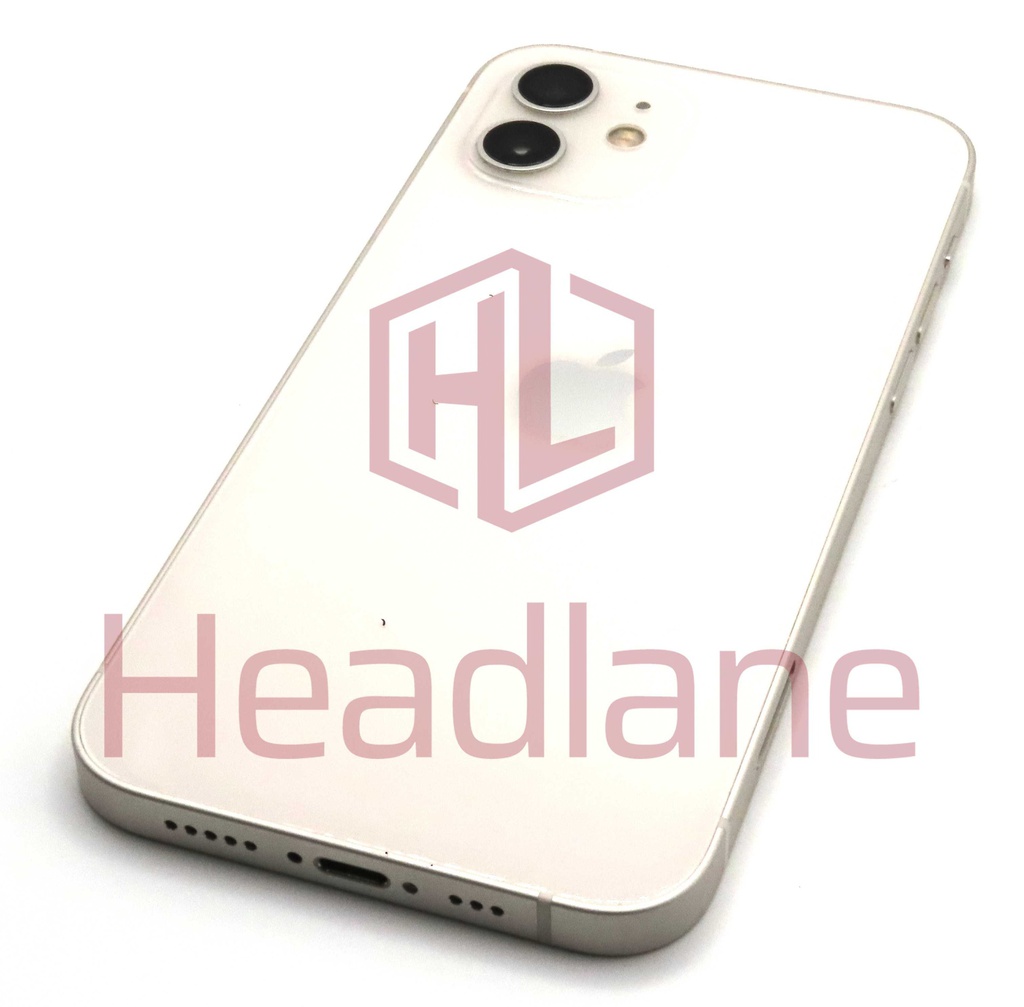 iPhone 12 Back / Battery Cover + Small Parts - White (Pulled - Grade B)