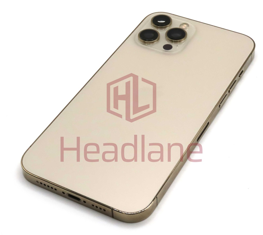 iPhone 12 Pro Max Back / Battery Cover + Small Parts - Gold (Pulled - Grade A) (No Camera)
