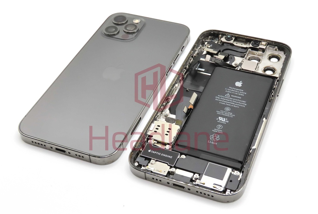 Apple iPhone 12 Pro Back / Battery Cover + Small Parts - Graphite (Grade B) (No Camera)