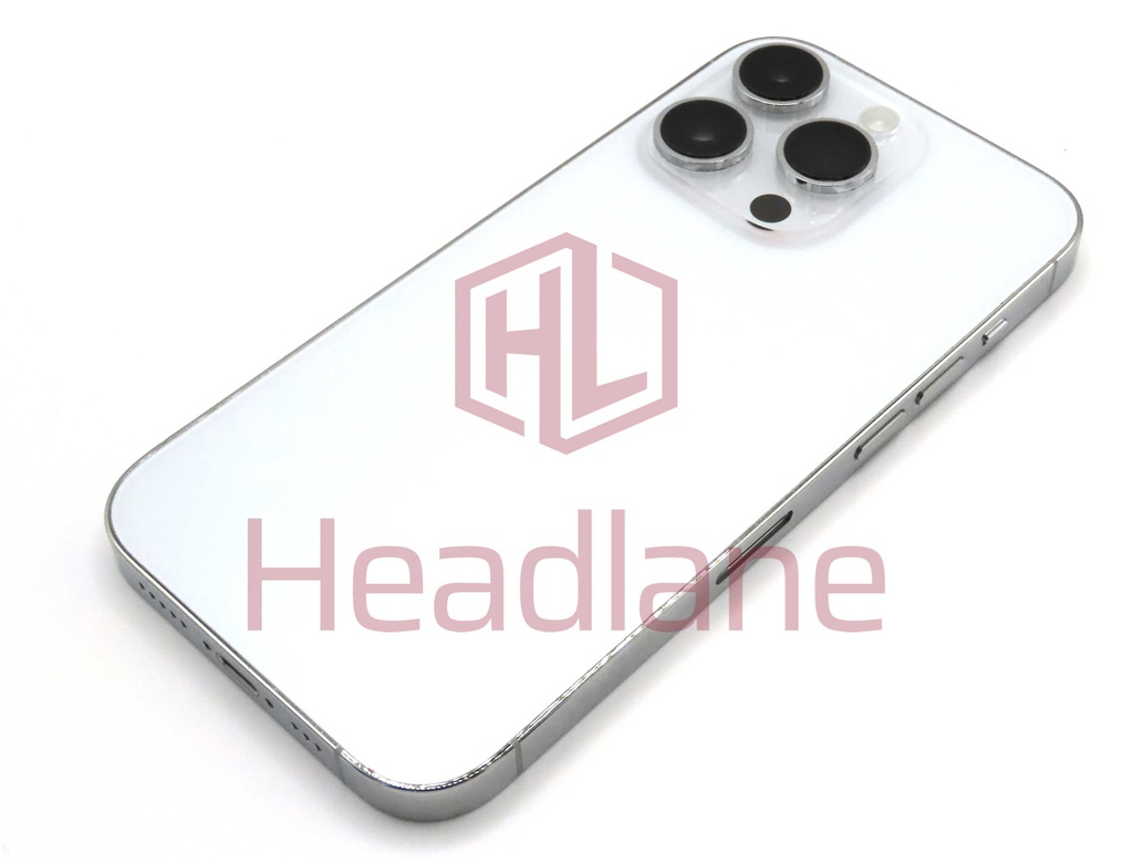 iPhone 14 Pro Back / Battery Cover + Small Parts - Silver (Pulled - Grade C)