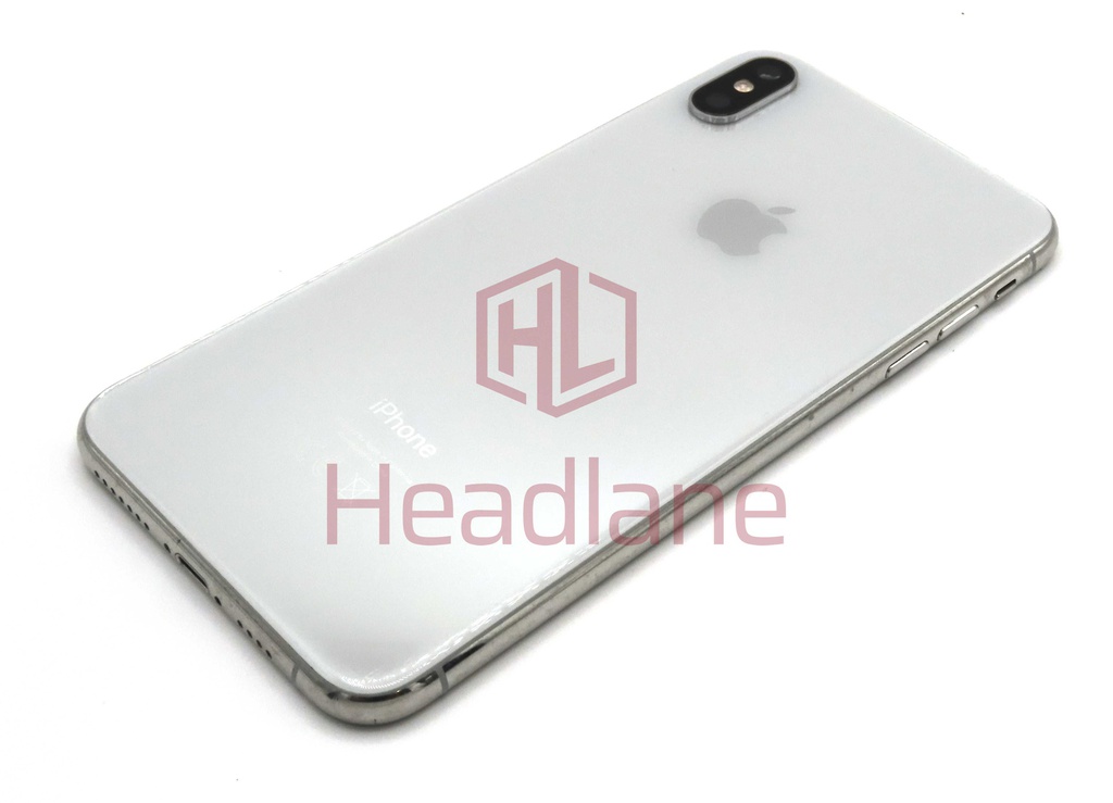 Apple iPhone XS Max Back / Battery Cover + Small Parts - Silver (Pulled - Grace C) (No Camera)