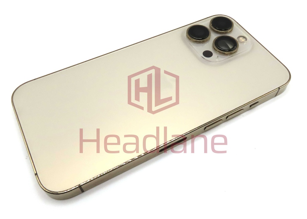 iPhone 13 Pro Back / Battery Cover + Small Parts - Gold (Pulled - Grade C) (No Camera) (No Speaker)