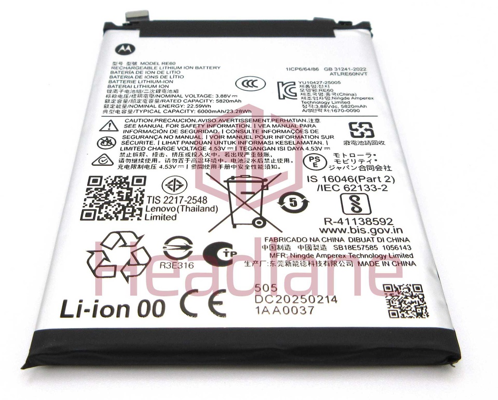 Motorola XT2507 Edge 60 Pro RE60 6000mAh Battery