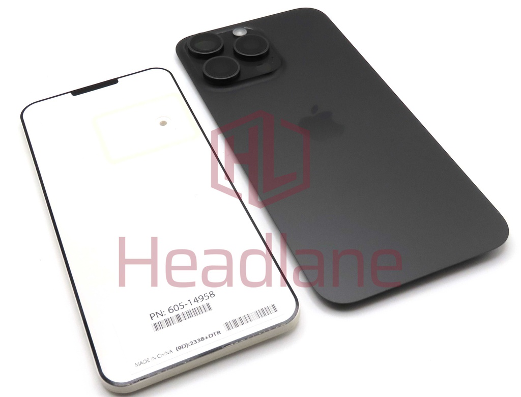 Apple iPhone 15 Pro Max Back / Battery Cover - Black Titanium (Service Pack)