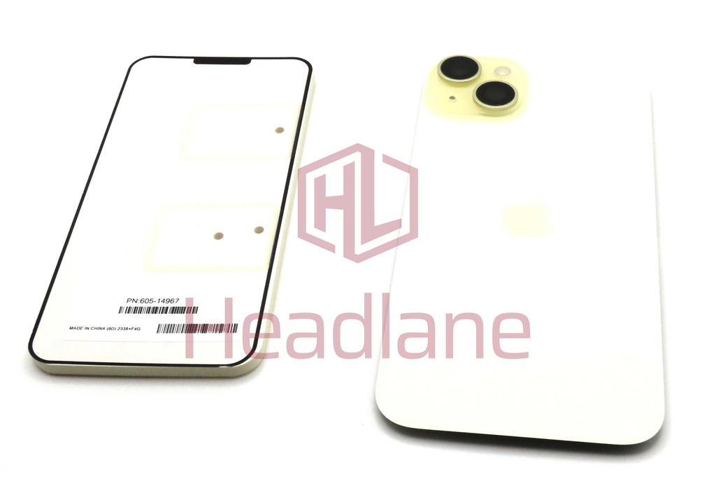 Apple iPhone 15 Plus Back / Battery Cover - Yellow (Service Pack)