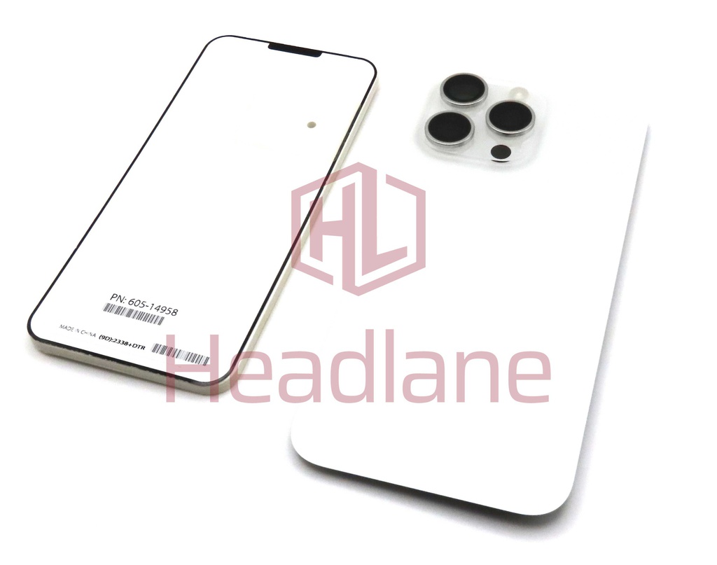 Apple iPhone 15 Pro Max Back / Battery Cover - White Titanium (Service Pack)