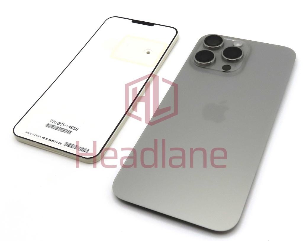 Apple iPhone 15 Pro Max Back / Battery Cover - Natural Titanium (Service Pack)