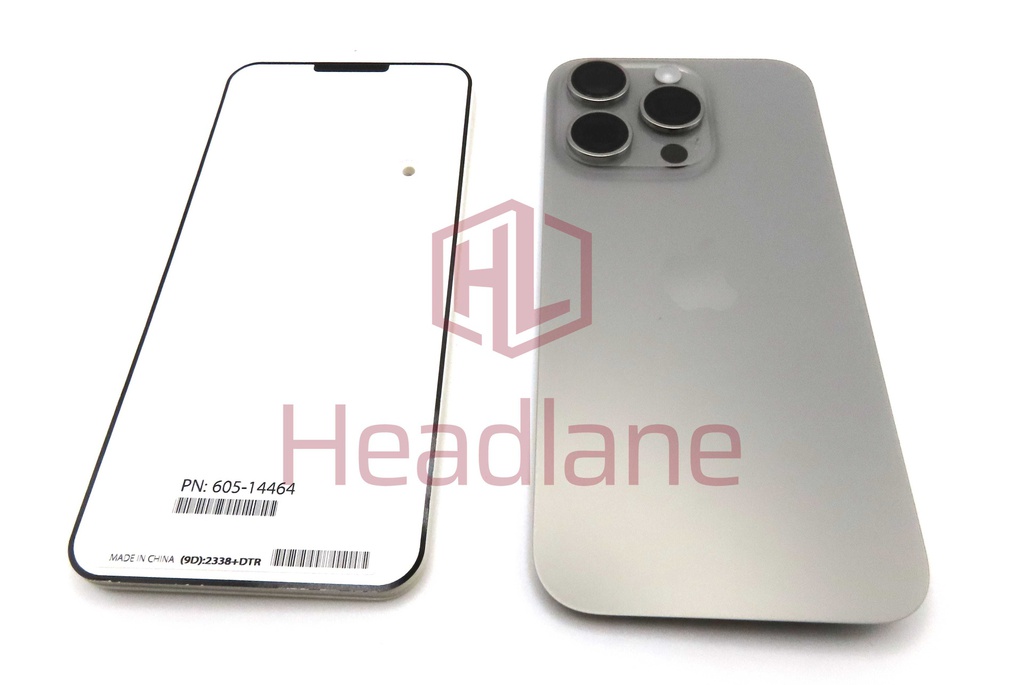 Apple iPhone 15 Pro Back / Battery Cover - Natural Titanium (Service Pack)