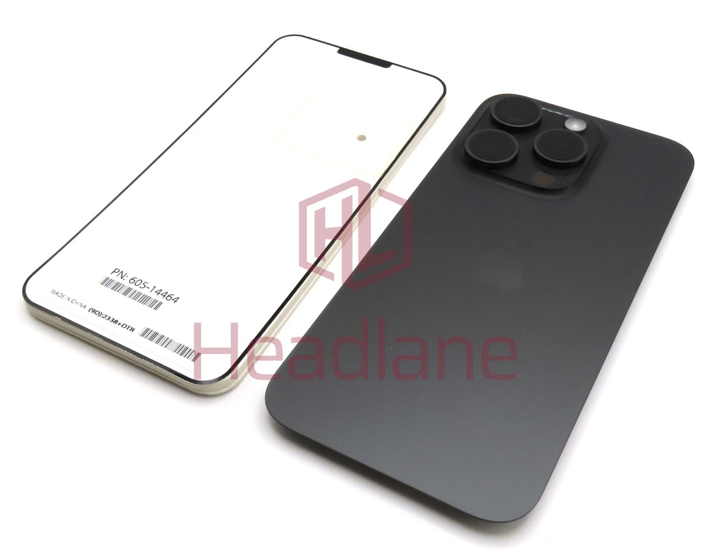 Apple iPhone 15 Pro Back / Battery Cover - Black Titanium (Service Pack)