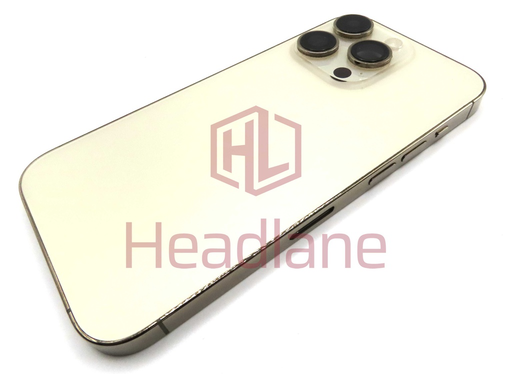 iPhone 14 Pro Back / Battery Cover + Small Parts - Gold (Pulled - Grade C) (No Camera)