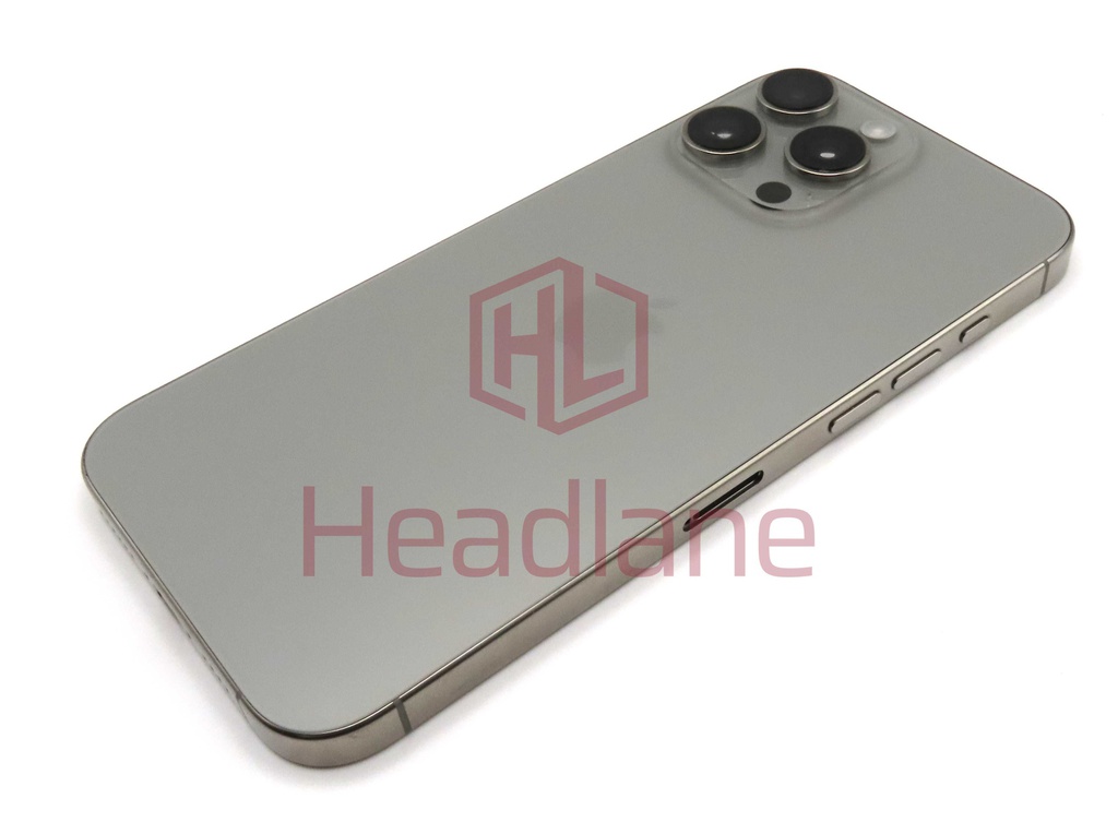 Apple iPhone 16 Pro Max Back / Battery Cover + Small Parts - Natural Titanium (Pulled - Grade A)