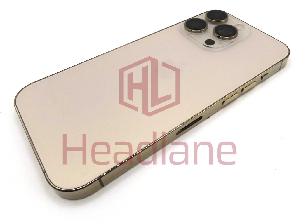 iPhone 14 Pro Back / Battery Cover + Small Parts - Gold (Pulled - Grade C) (No Camera)
