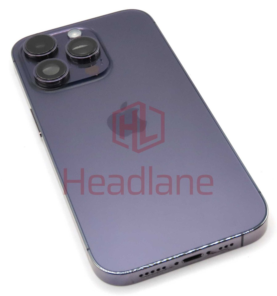 iPhone 14 Pro Back / Battery Cover + Small Parts - Purple (Pulled - Grade C) (No Camera)