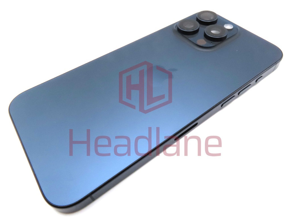 Apple iPhone 15 Pro Max Back / Battery Cover + Small Parts - Blue Titanium (Pulled - Grade A) (No Camera)