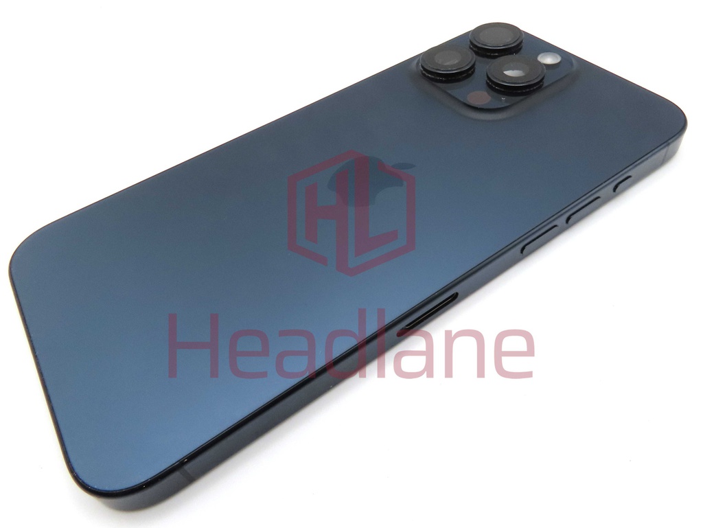 Apple iPhone 15 Pro Max Back / Battery Cover + Small Parts - Blue Titanium (Pulled - Grade B) (No Camera)