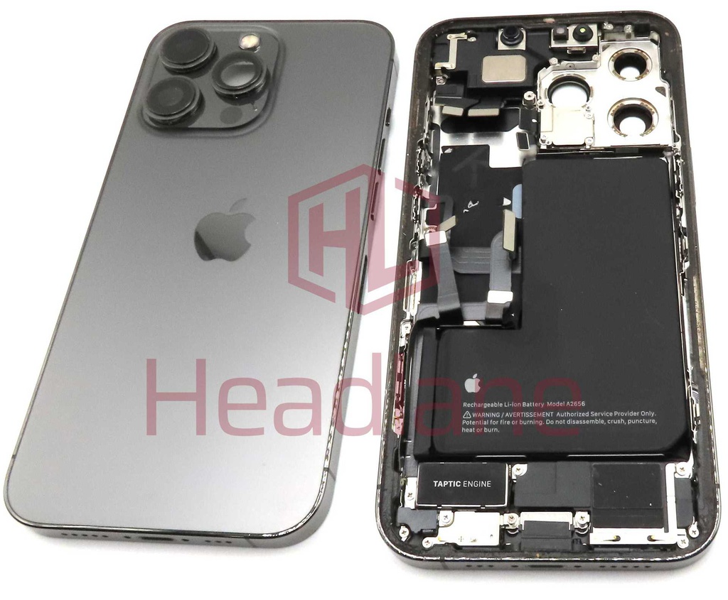 iPhone 13 Pro Back / Battery Cover + Small Parts - Graphite (Pulled - Grade C) (No Camera)
