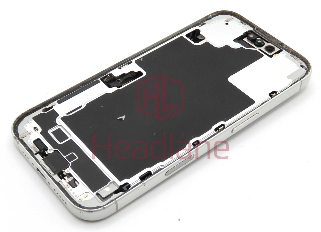 Apple iPhone 16 Back / Battery Cover + Small Parts - White (Pulled - Grade C) (No Camera)